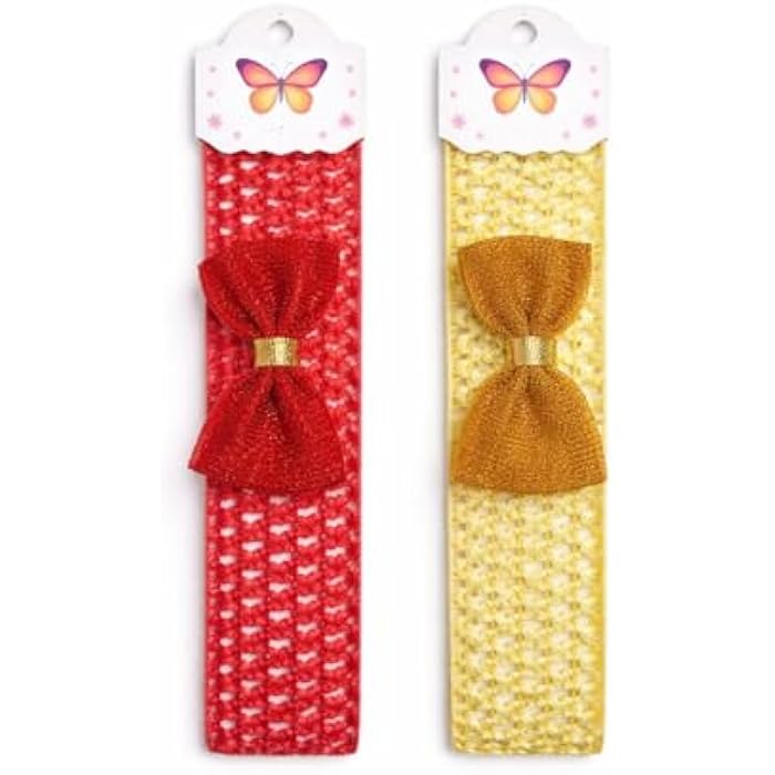 Set of 2 Hair Bandanas for Girls and Ladies Chic Bow Elastic Hair Bands Multicolor Hair Scrunchies for Beauty Your Hair - Image 3